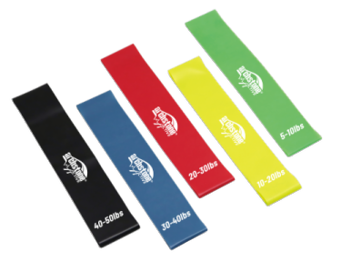 a set of resistance bands with different colors