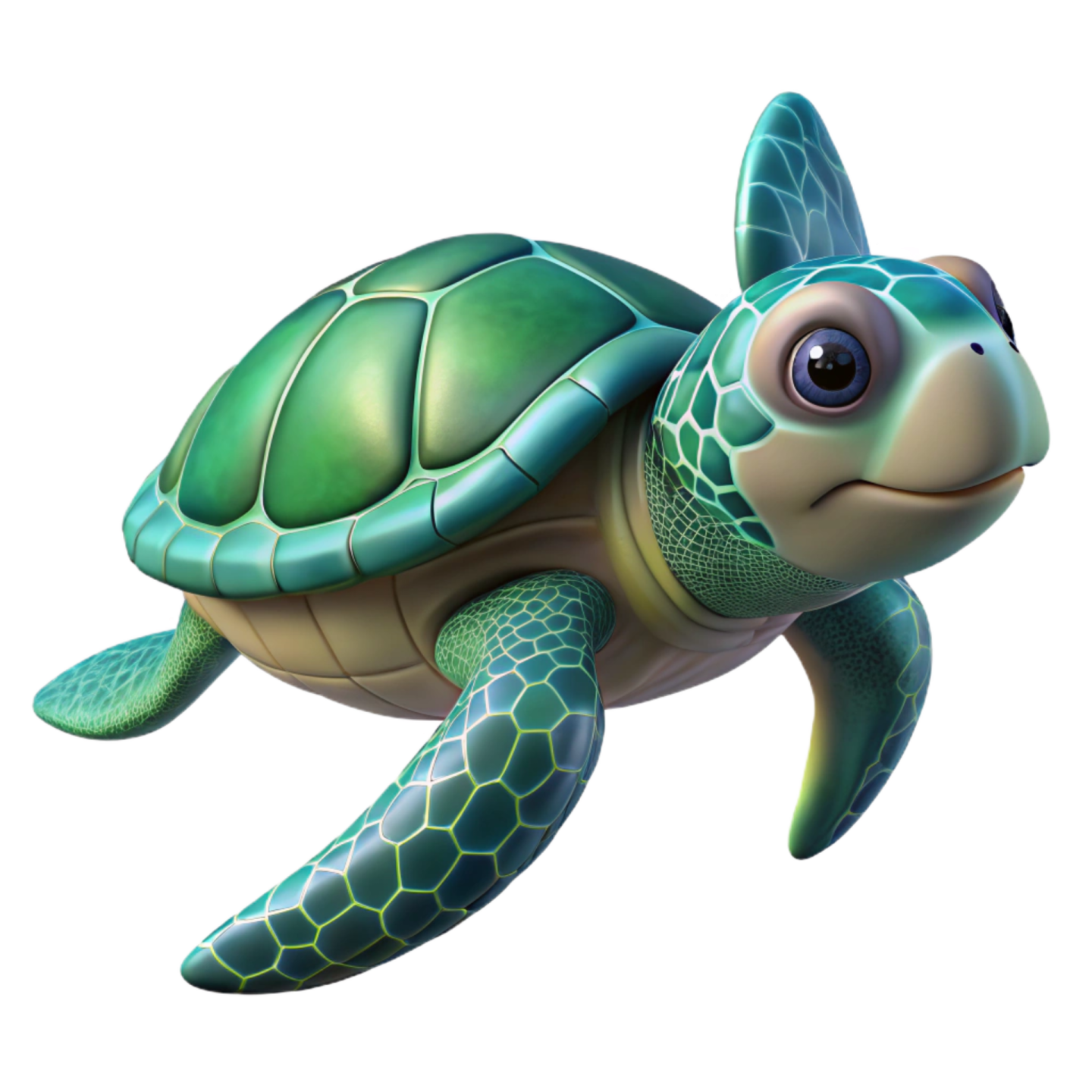 a cartoon turtle with a green shell