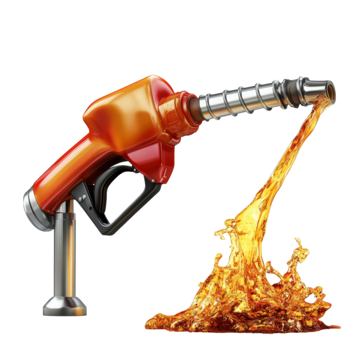 a gas pump being filled with oil