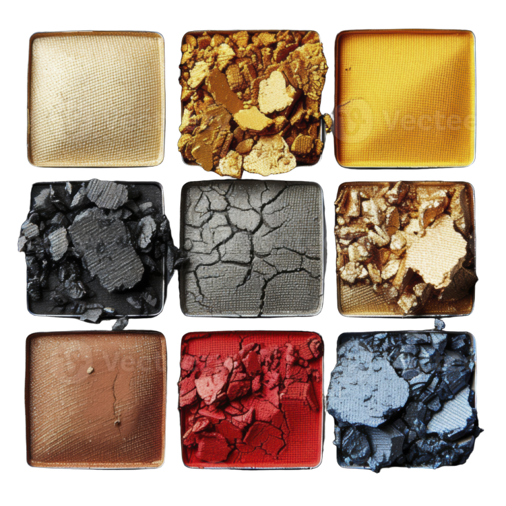 an assortment of different colored pigments in a tray