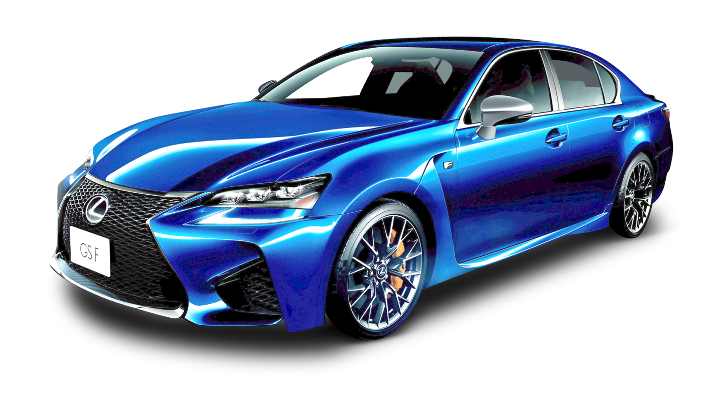 a blue lex car on a white background