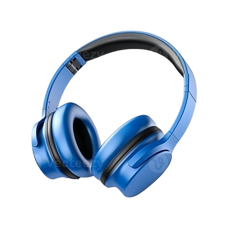 a pair of blue headphones