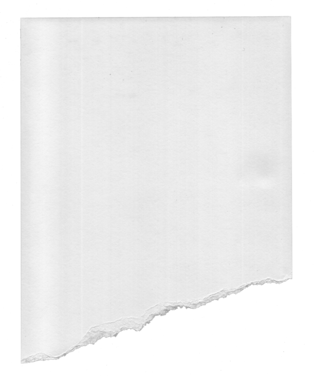 a torn piece of paper on a white background