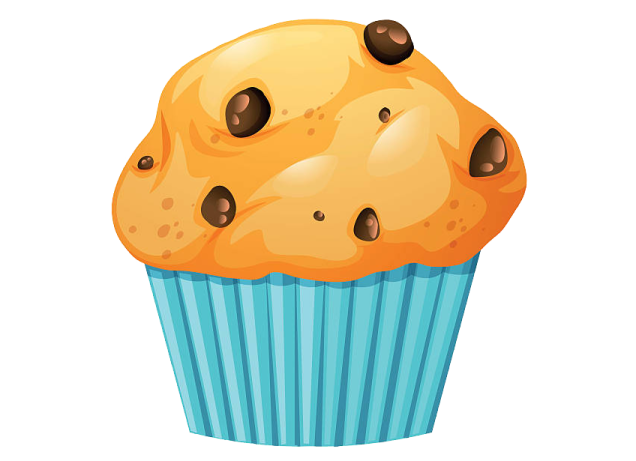 a cupcake with chocolate chips on top