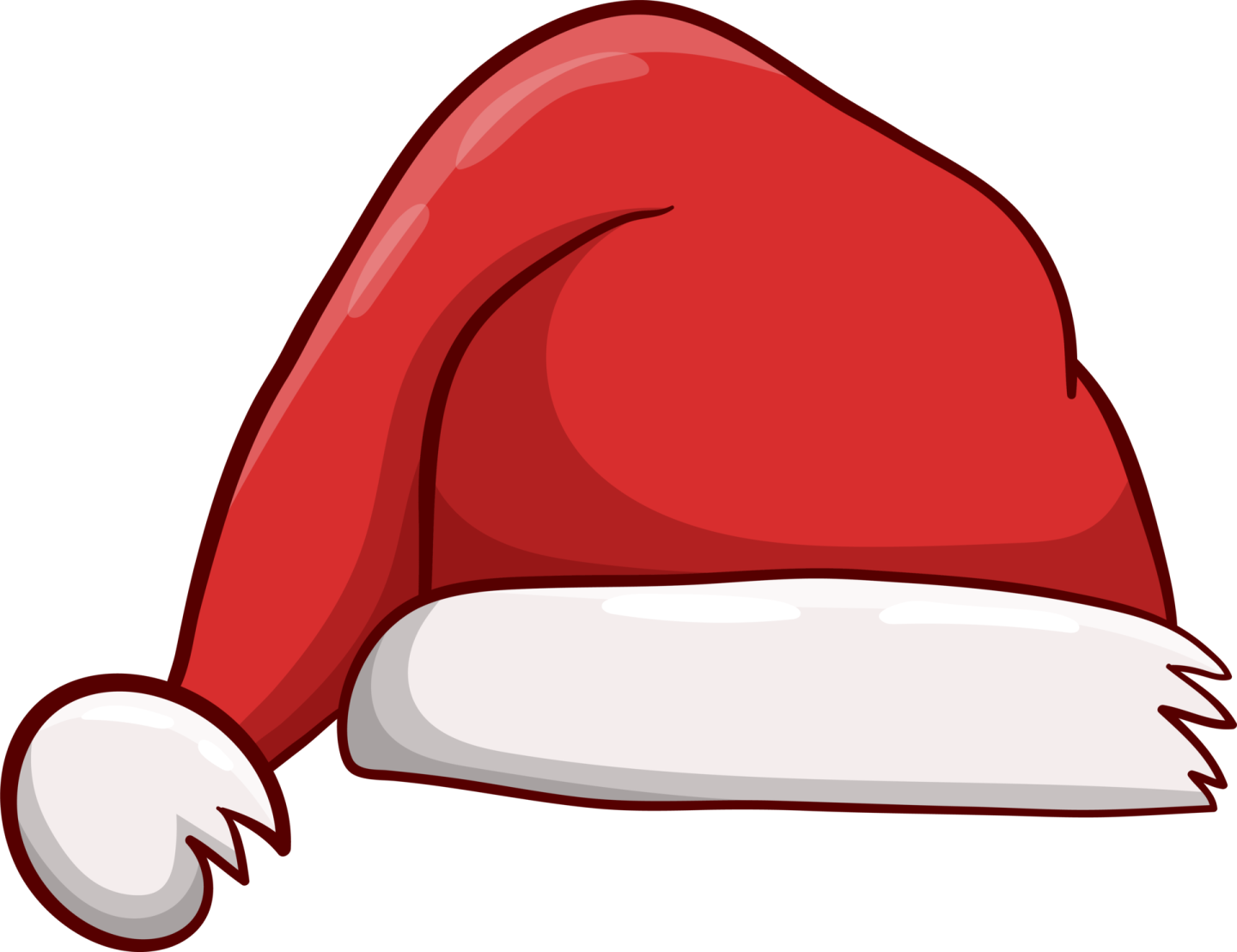 a red santa hat with white trim