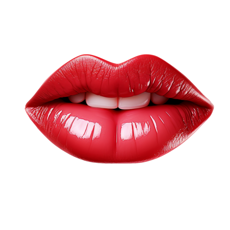 a woman's mouth with red lipstick