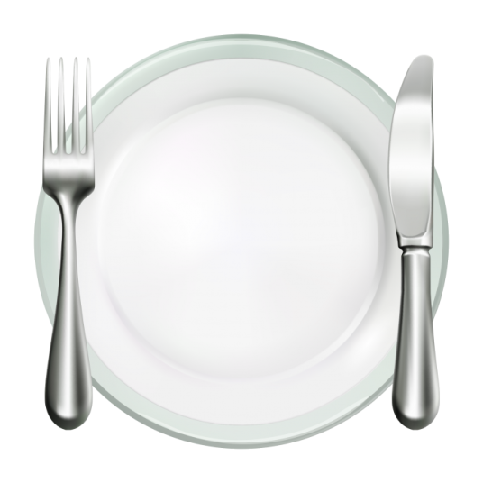 a white plate with silverware on it