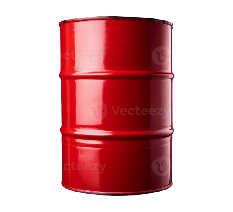 a red barrel on a white background