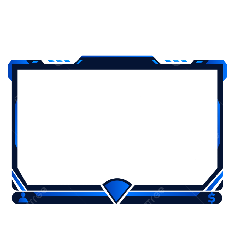 a blue frame on a white background