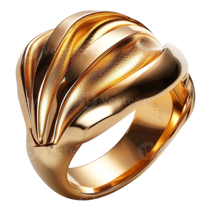 a gold ring on a white background