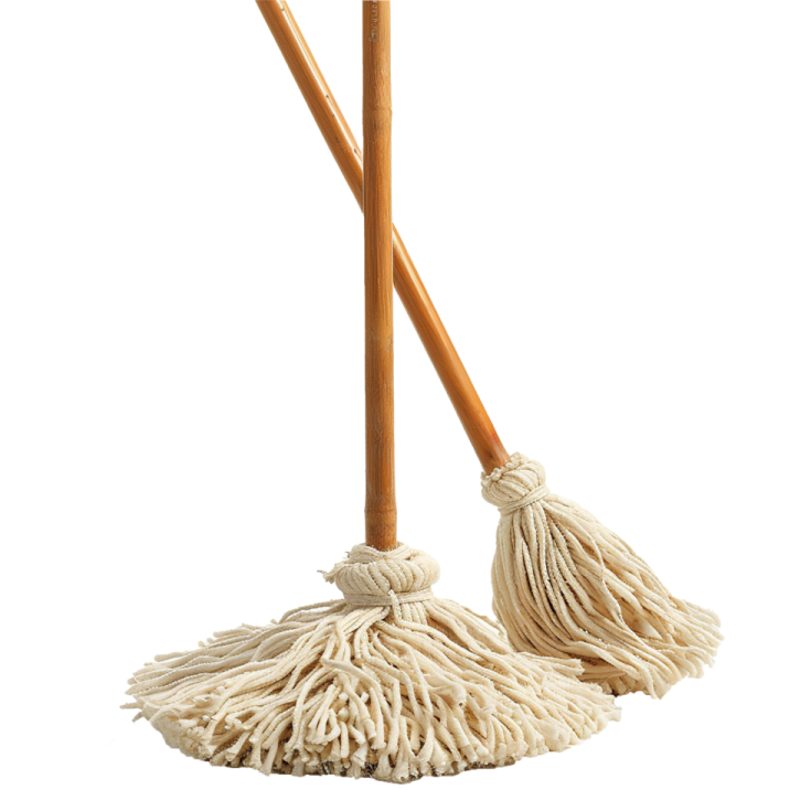 a pair of mops on a white background
