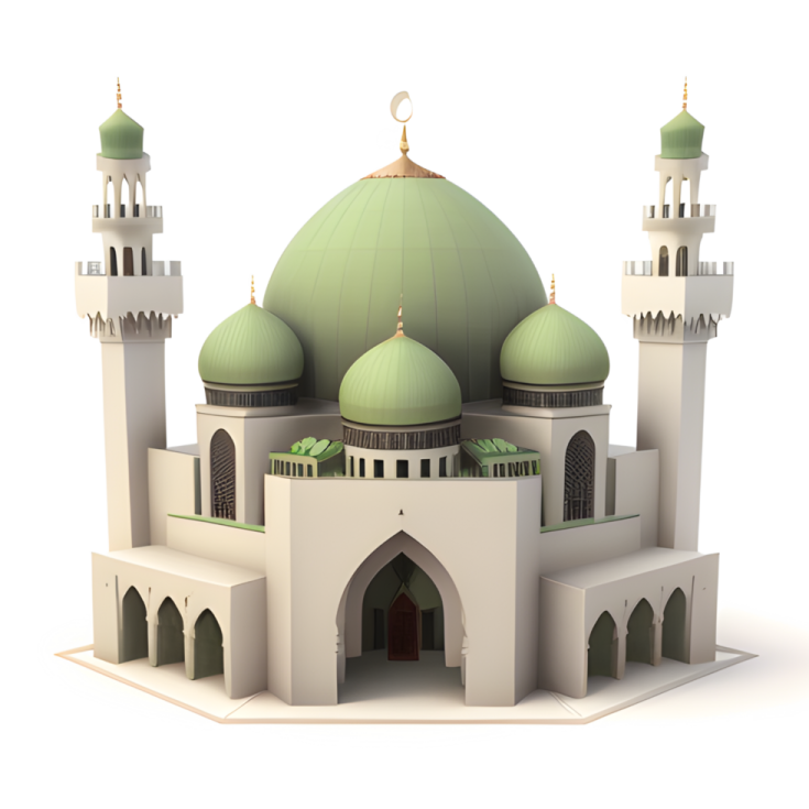 a mosque on a white background