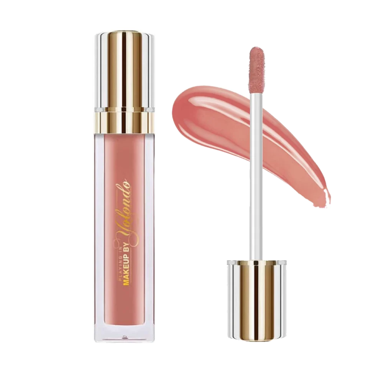 a bottle of liquid lip gloss with the lid open