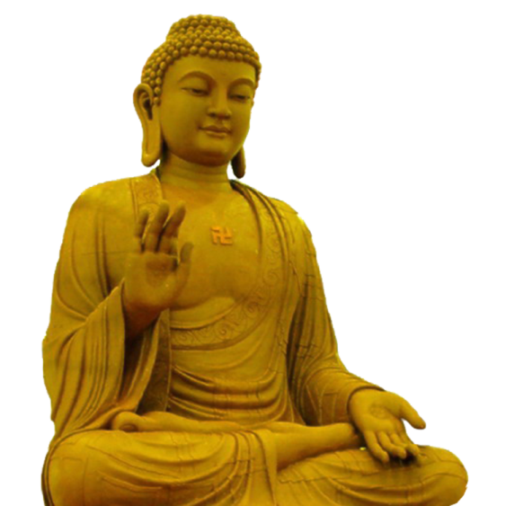 a buddha statue on a white background