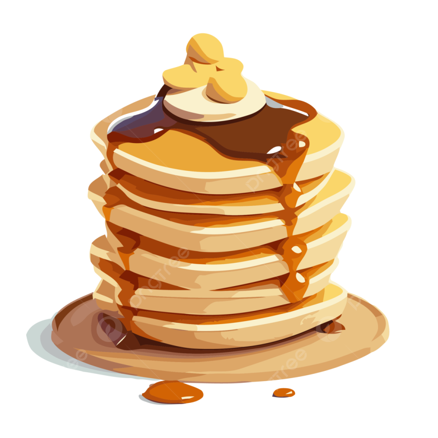 a stack of pancakes with syrup on top