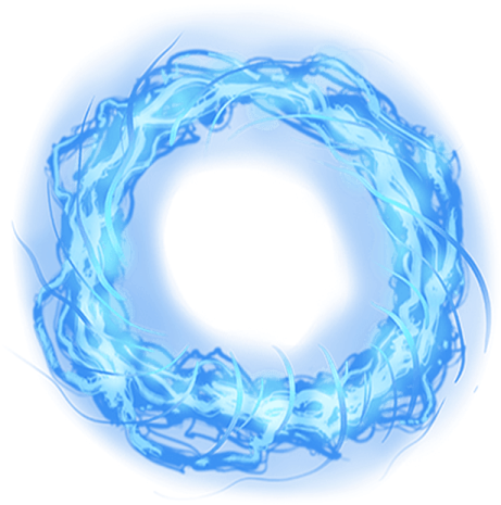 a circle of blue and white paint on a white background