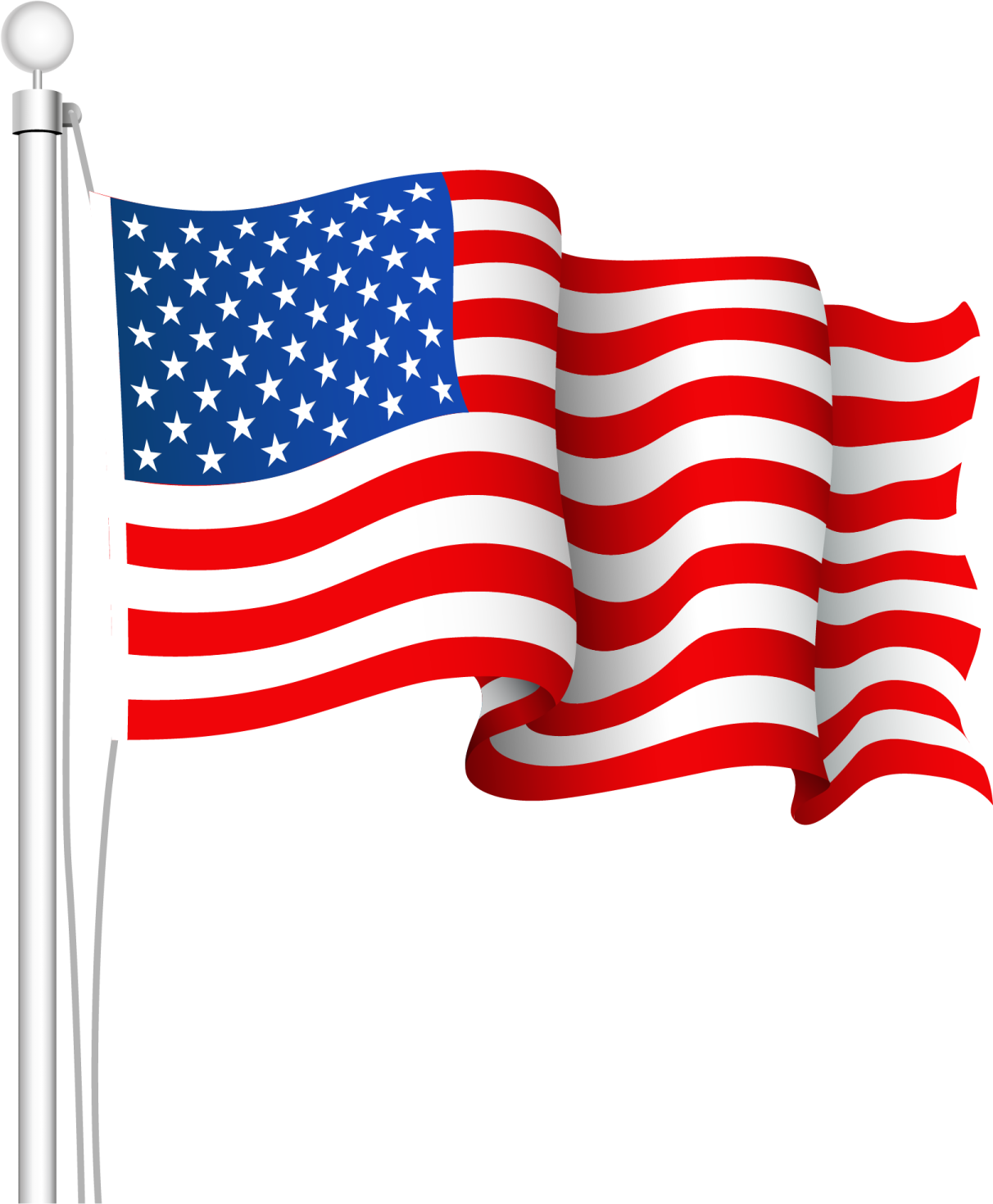 an american flag waving in the wind