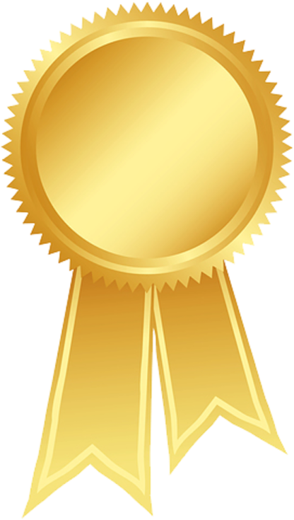 a gold medal on a white background