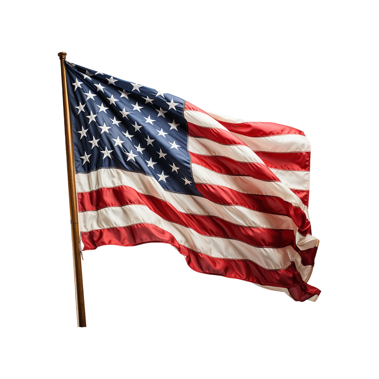 an american flag flying in the wind