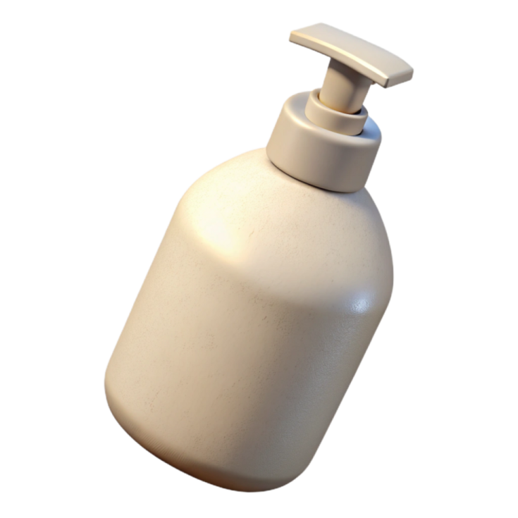 a white bottle with a pump on it