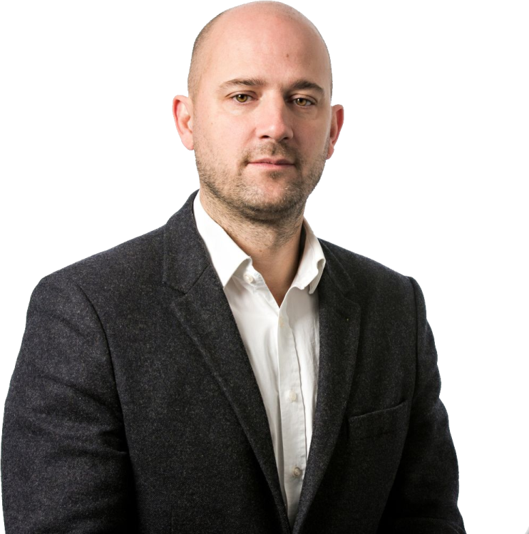 a man in a suit and white shirt
