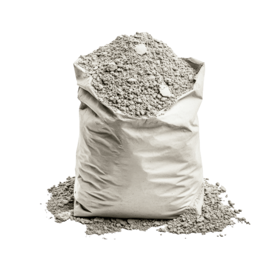 a bag of gravel on a white background