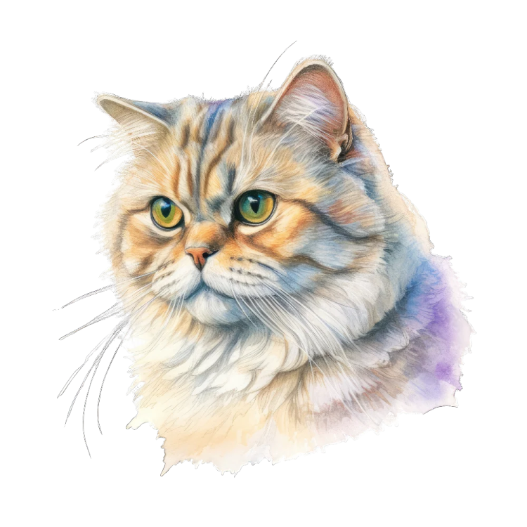 a watercolor painting of a cat