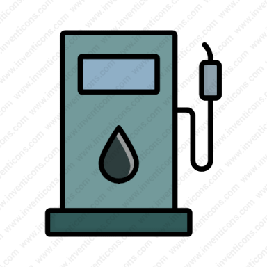 a gas pump with a drop of water