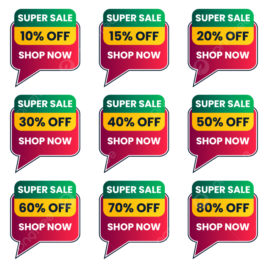 a set of speech bubbles with the words super sale