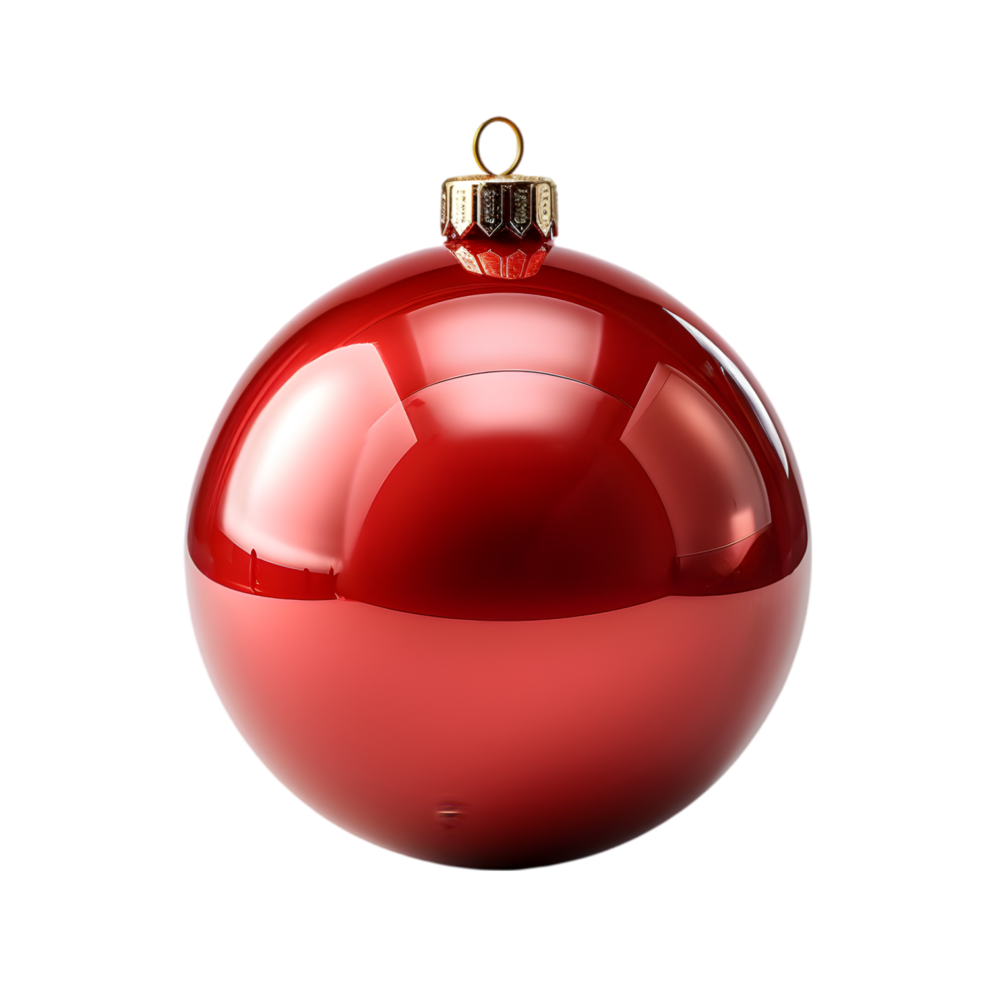 a red christmas ball on a white background