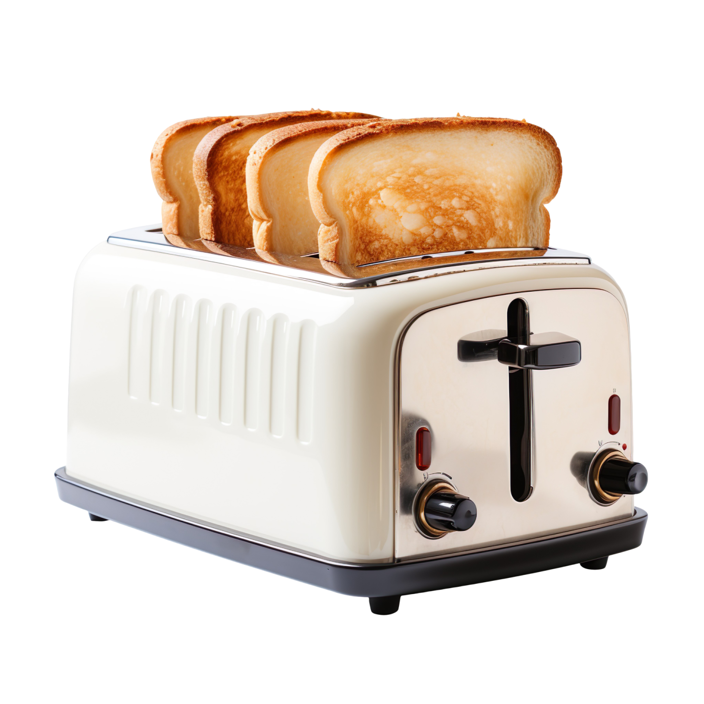 a toaster with two slices of bread on it
