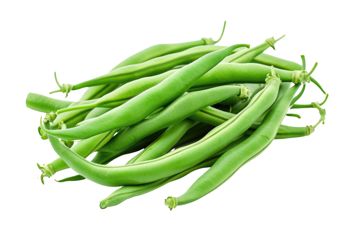 green beans on a white background