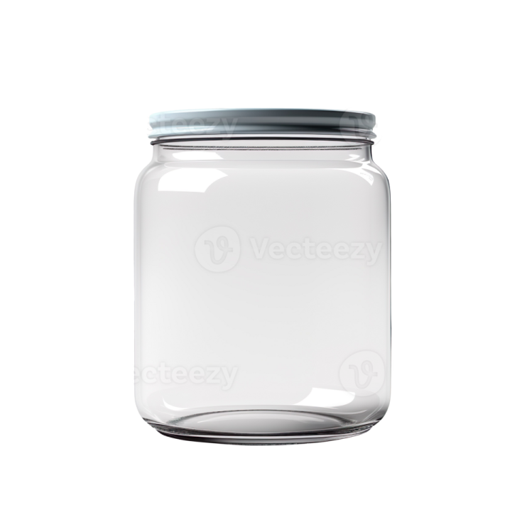 a glass jar with a lid on a white background