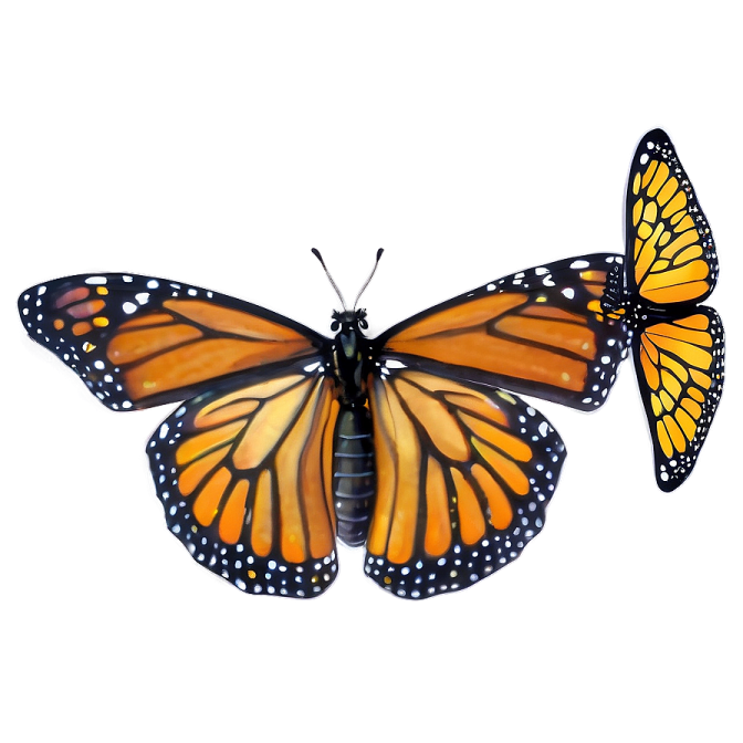 a monarch butterfly on a white background