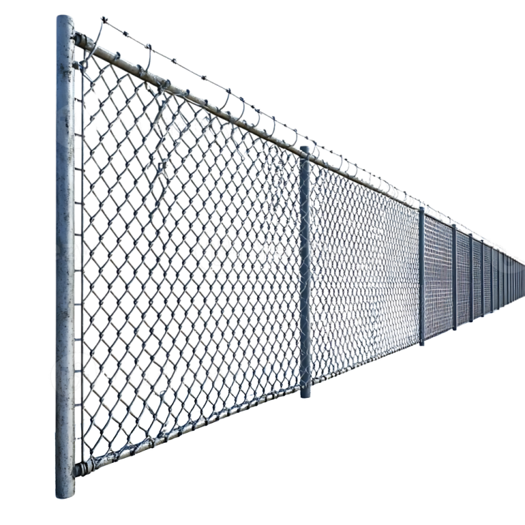 a chain link fence on a white background