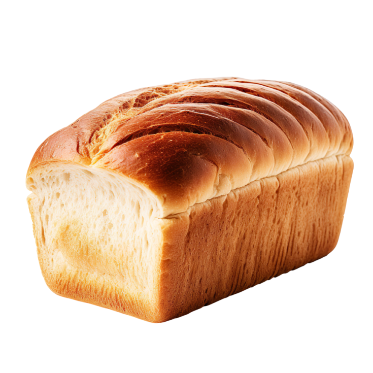 a loaf of bread on a white background