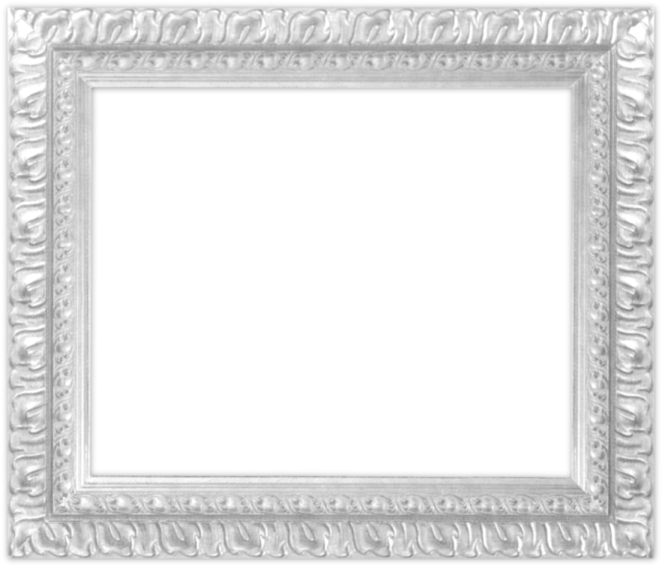 a white picture frame with an ornate pattern on it