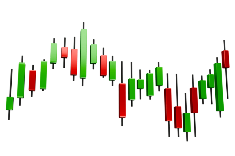 a green and red candles on a white background