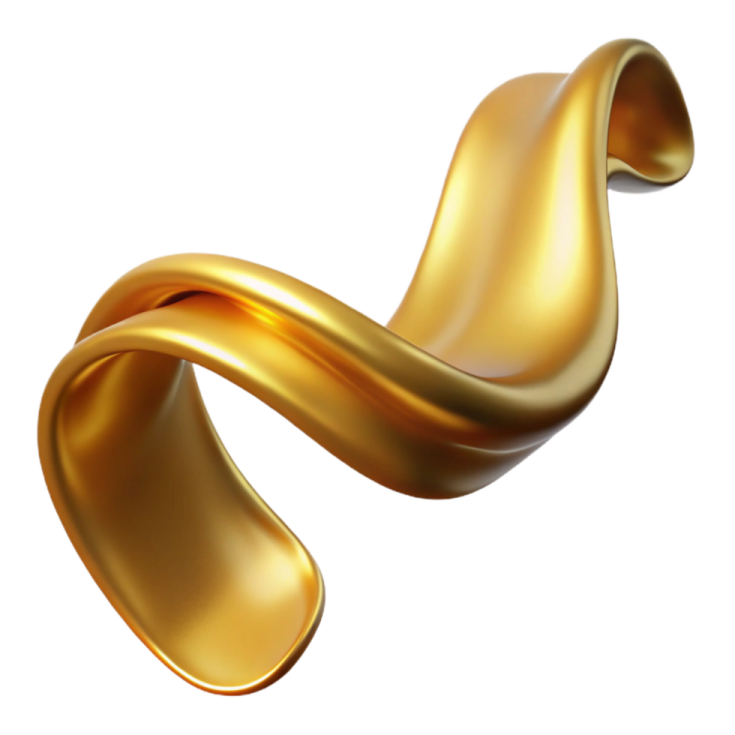 a gold ring on a white background