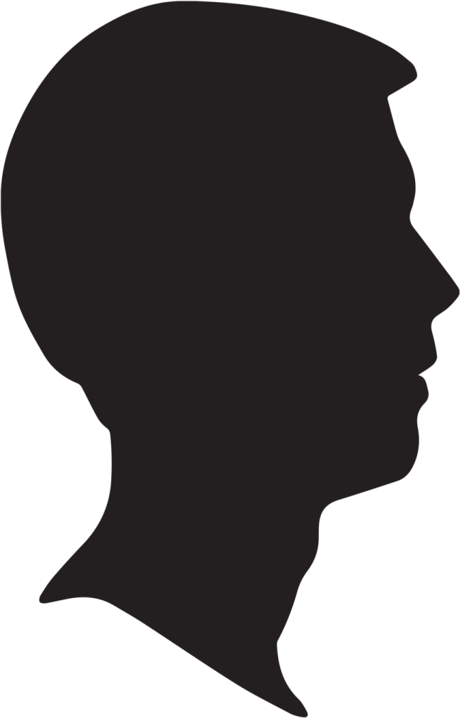 a silhouette of a man's head