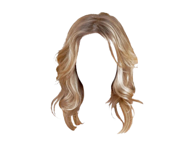 a woman's head with long blonde hair