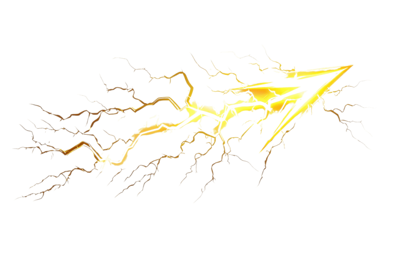 a yellow lightning bolt on a white background
