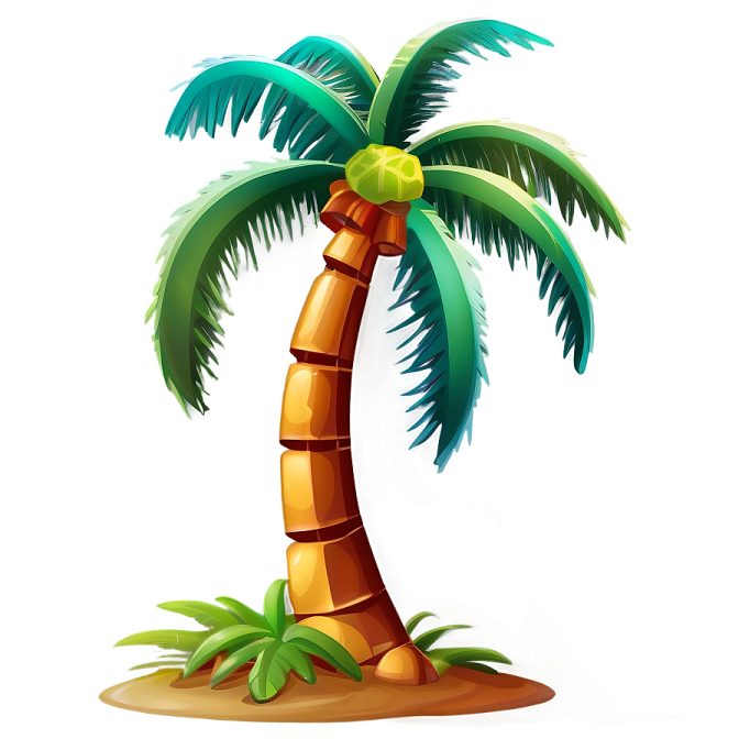 a palm tree on an island