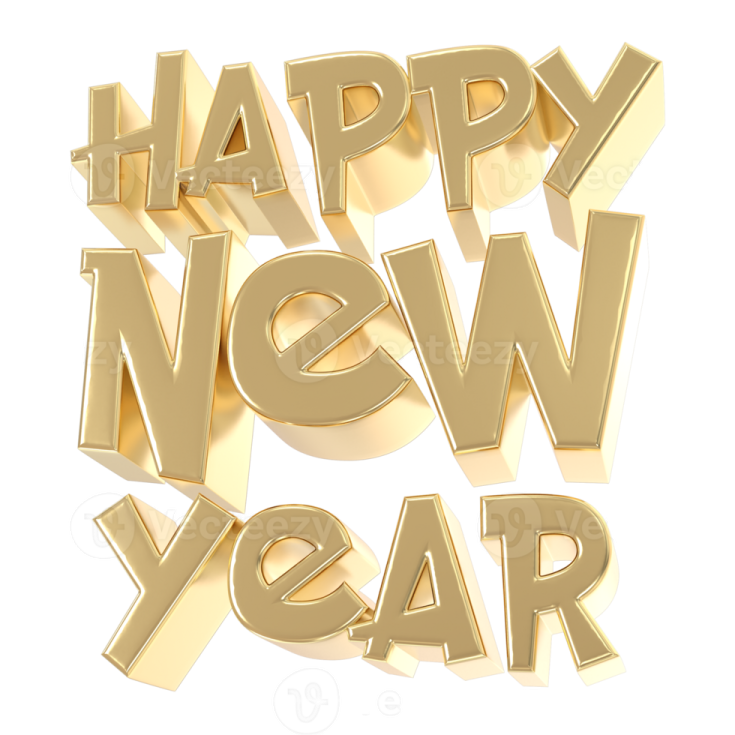 happy new year 3d text