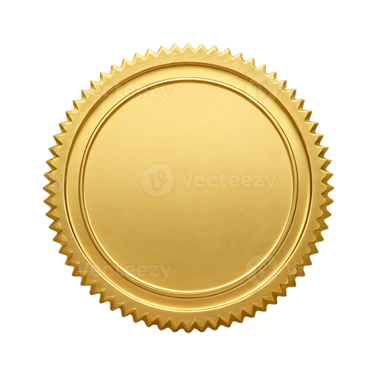 a gold medal on a white background