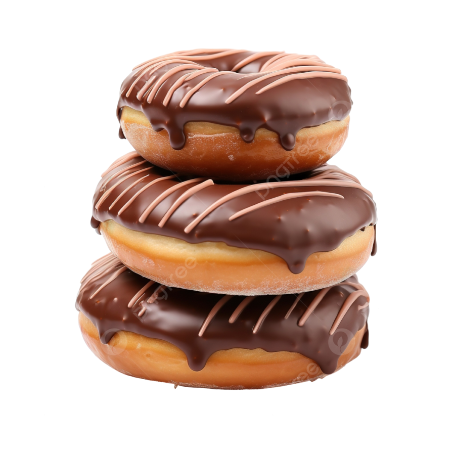a stack of three donuts
