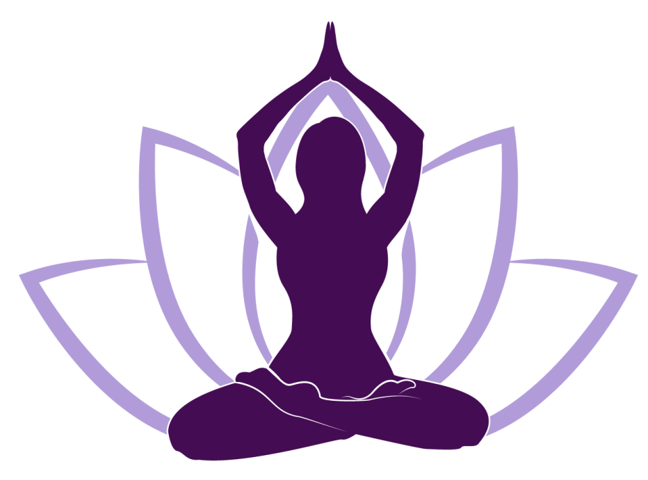a silhouette of a woman in a lotus pose