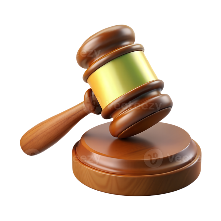 a wooden judge's gavette on a white background