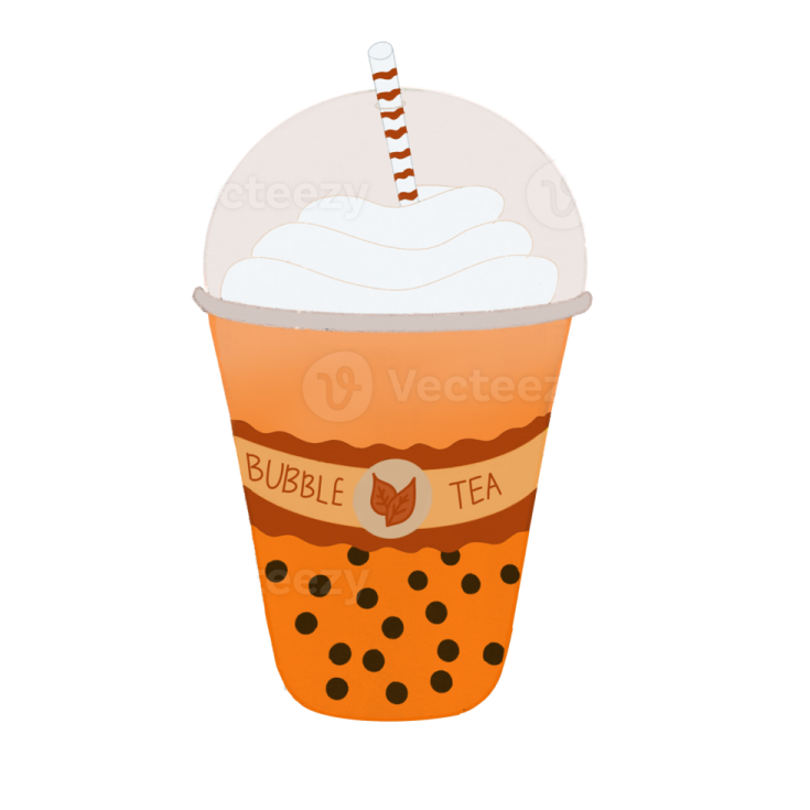 a cup of bubble tea with whipped cream and chocolate