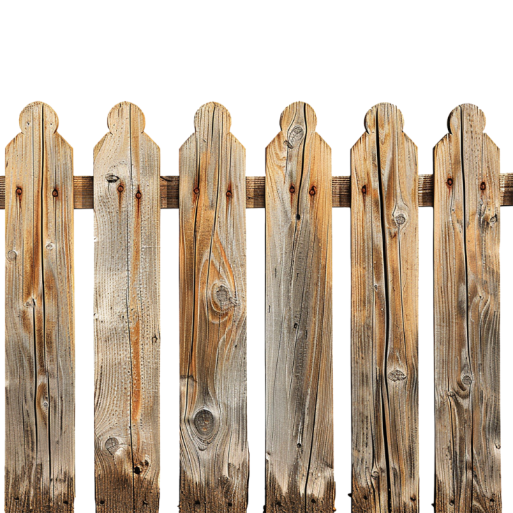 a wooden fence is shown against a white background